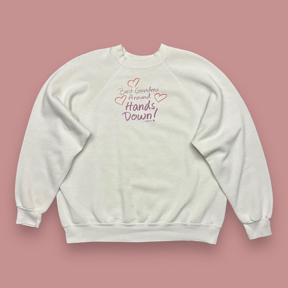 Vintage Grandma Sweatshirt Crewneck Pullover Best Grandma 80s Raglan Womens